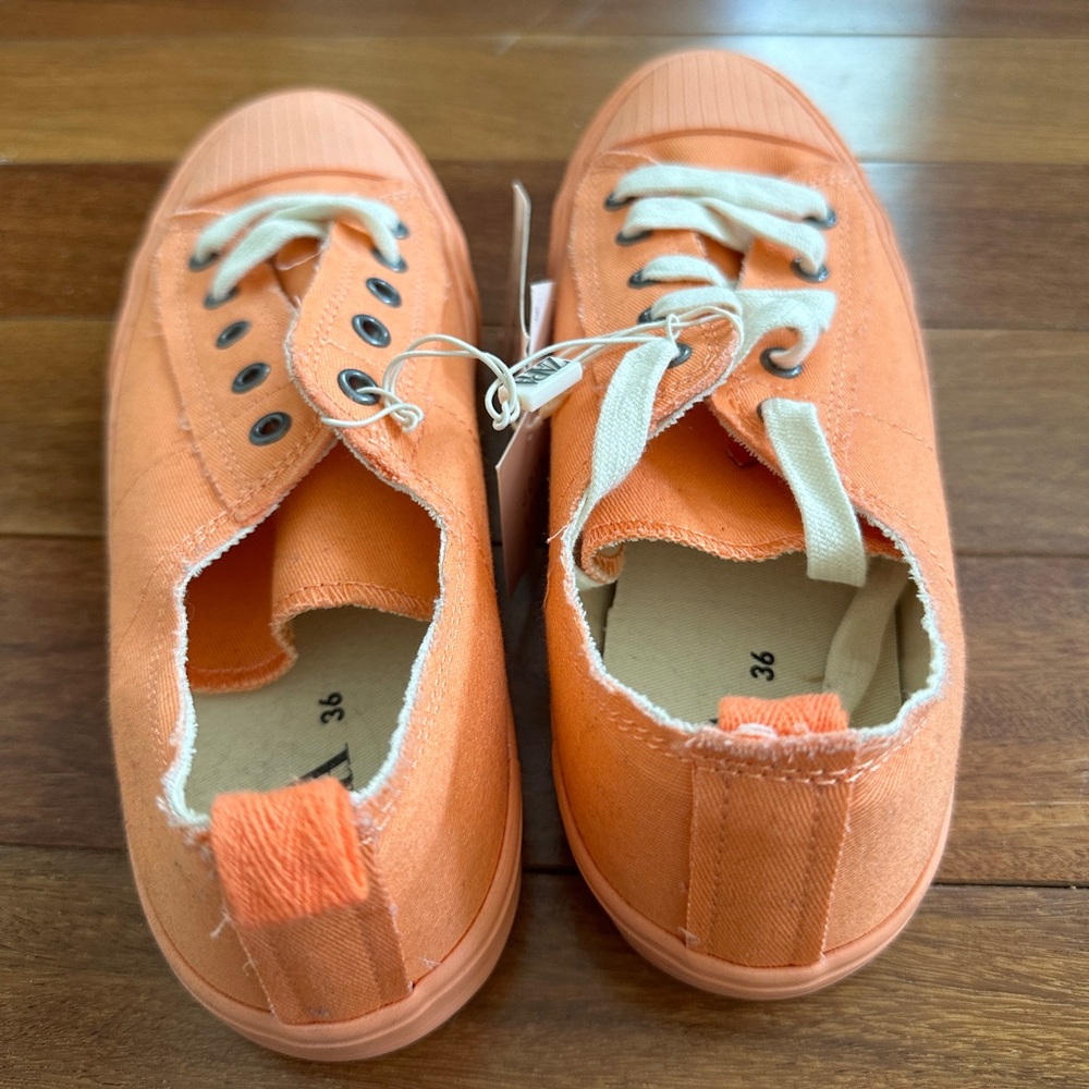 Orange Zara kids sneakers size 4 (36) BRAND NEW